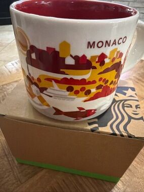 Monaco Starbucks coffee Cup Mug 14oz You Are Here Collection NEW in Box